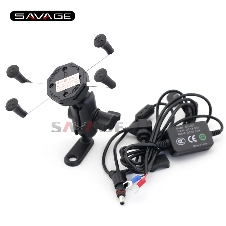 

For HONDA ST1300 VFR800X VFR1200X XR650L Motorcycle Navigation Frame Mobile Phone Mount Bracket with USB charger