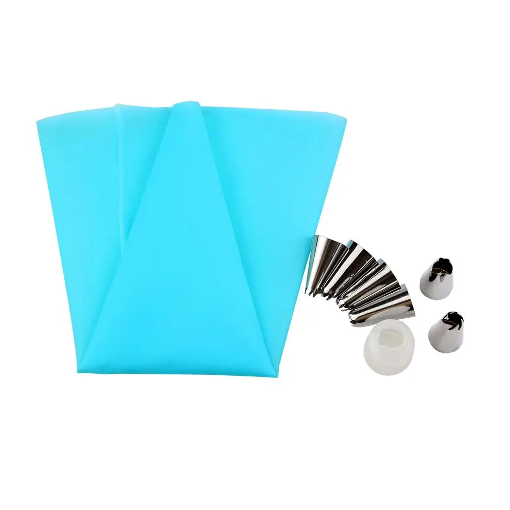 

8PCS/Set DIY Silicone Icing Piping Cream Pastry Bags + 6 Nozzle Set DIY Cake Decorating Baking Tools Kitchen Cake Baking Tools