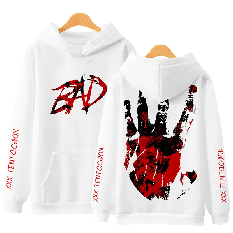 2019 Xxxtentacion BAD Hoodie Ripper Hip Hop Rapper мужские толстовки с принтом свободная толстовка