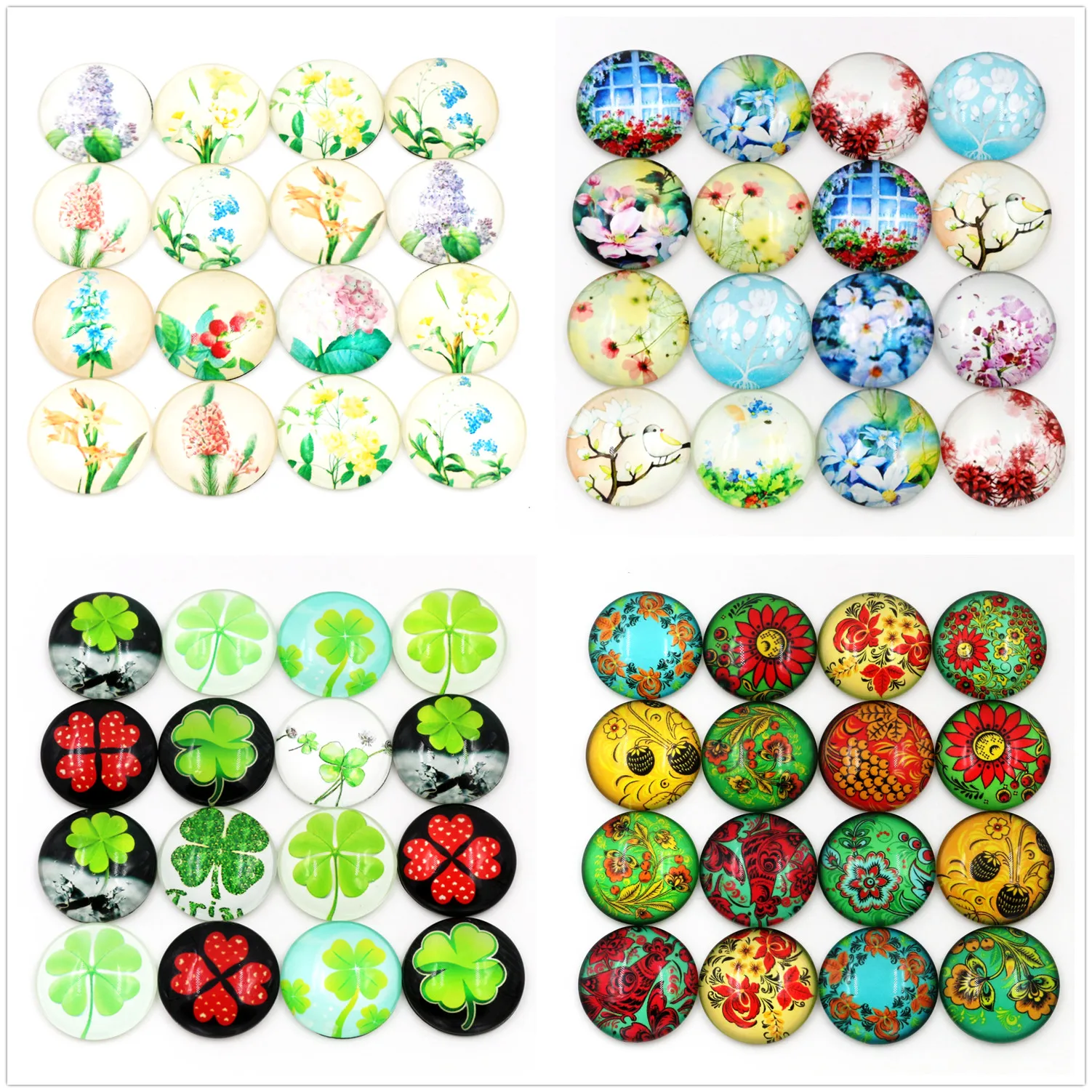

10pcs/lot 4 Style 25mm Mixed Handmade Photo Glass Cabochons