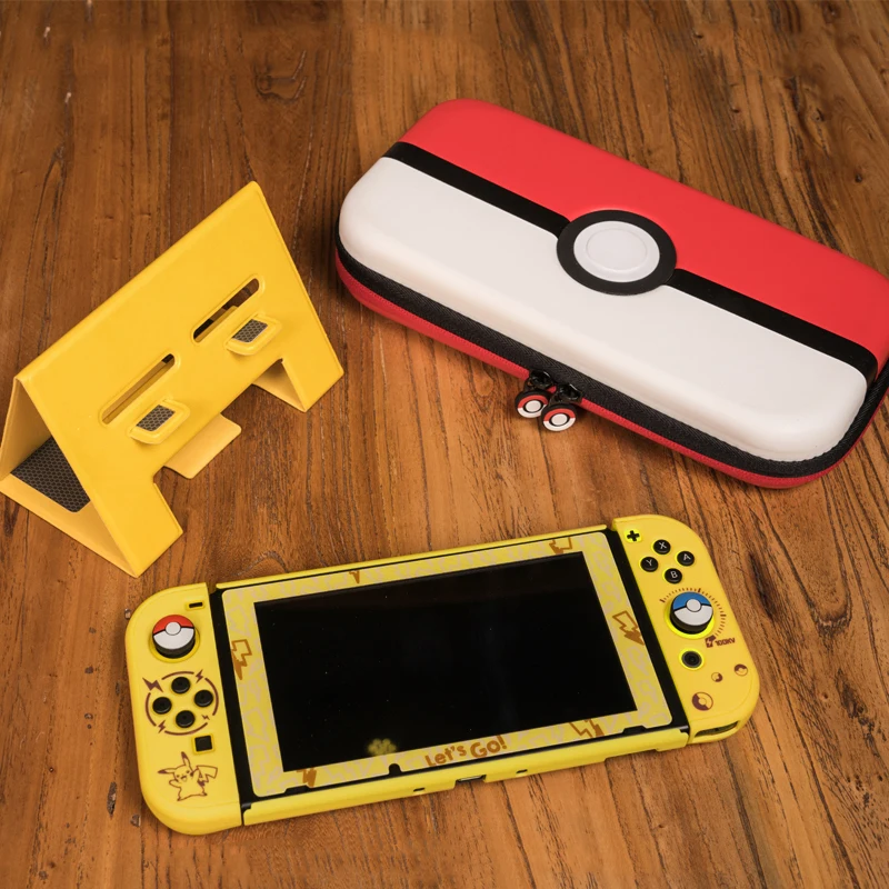 

For Nintendos Switch NS Console Slim Back Hard Split Protective Cover Cases Switch Joy con Let's go Eevee Picachu Colorful Shell