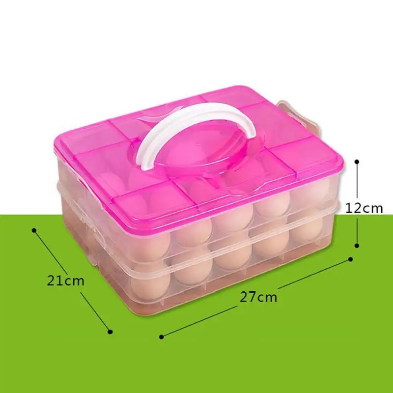 OUNONA 2 яруса 40 яиц коробка для хранения кухня большой емкости холодильник яйцо держатель с ручкой портативный контейнер для яиц контейнер