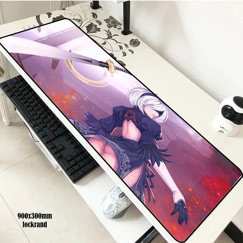 NieR Automata padmouse 900x300x2 мм коврик для мыши большой notbook компьютерный сексуальные