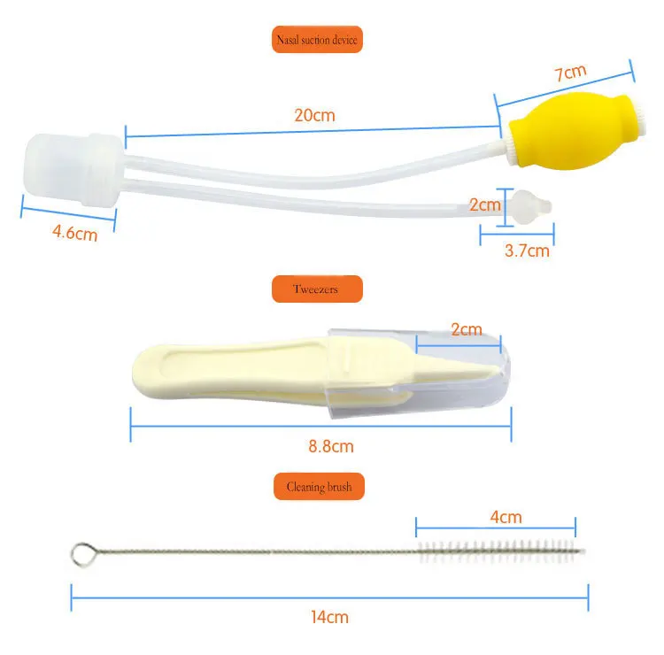 Безопасный детский носовой аспиратор, очиститель носа, вакуумный отсос, бодигард, носовой шнек, силиконовый пинцет, щетка для чистки, Сопли, присоска