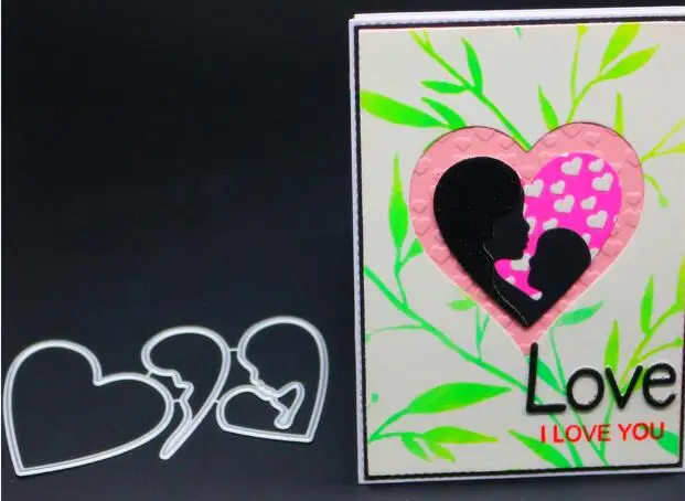 Записки цветок резки металла умирает для трафареты для скрапбукинга DIY открытки в альбом украшения тиснение папку Craft высечки резак - Цвет: Baby Mom Love