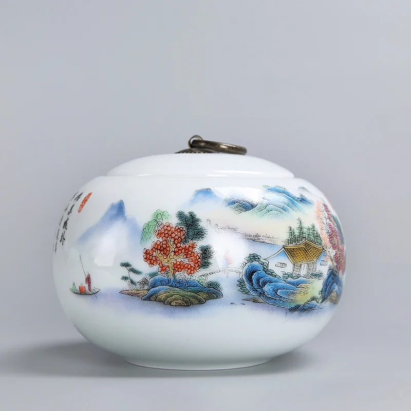 Китайский Стиль Tieguanyin хранения Jar искусства цветочным узором банки печать как украшение Чай церемония Аксессуары бобы банка для конфет