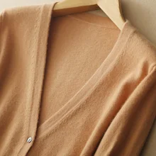 Caridgans для женщин, кашемир и шерсть, вязаные куртки для зимы и весны, женские свитера с v-образным вырезом, 5 цветов, топы, одежда для девочек