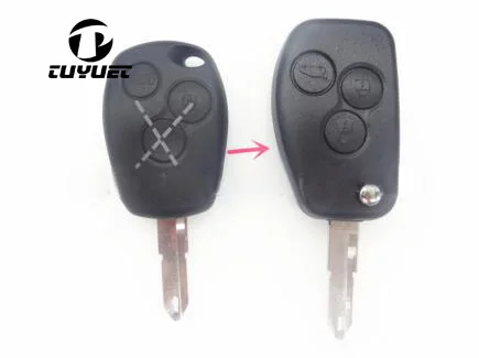 3 Buttons Modified Flip Remote Key Shell for Renault Kadjar Vel Satis Folding Key Blanks Case 2 buttons car key blanks case for renault koleos remote key shell