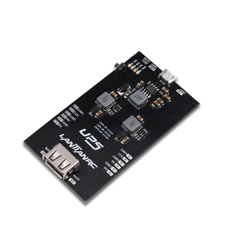 

4in1 5/6/9/12V Voltage Boost Module Converter Step-up Power Supply PCB Board Dis/charging Module UPS USB For 18650 LIPO Battery