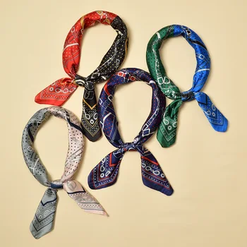 

2019 temperament small silk scarf women's towel female long strip wild small scarf decorative headband professional silk scarf
