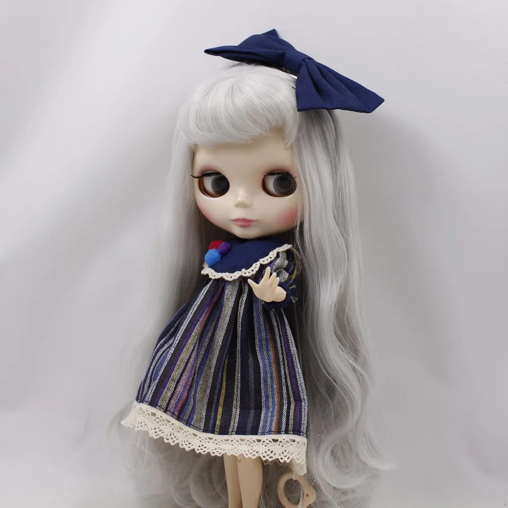 Neo Blythe Doll Stripe Printed Dress with Bowknot 8
