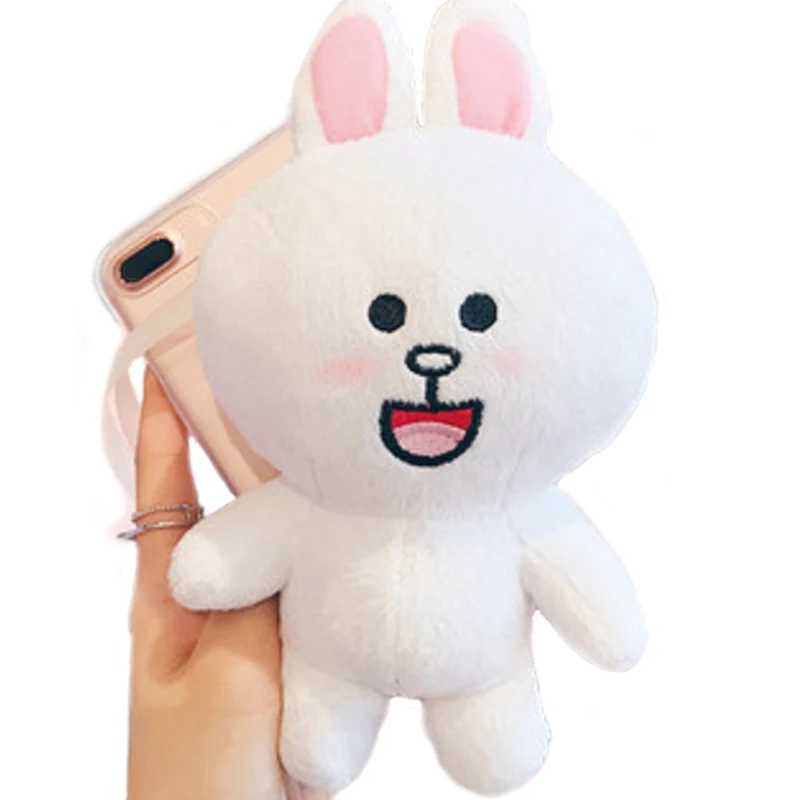 

Cartoot Doll Toy Rabbit Phone Case, 3d Cute Plush Strap Kawaii Soft Warm Cover with Bracket Stand for iPhone 7 8 Case Shell