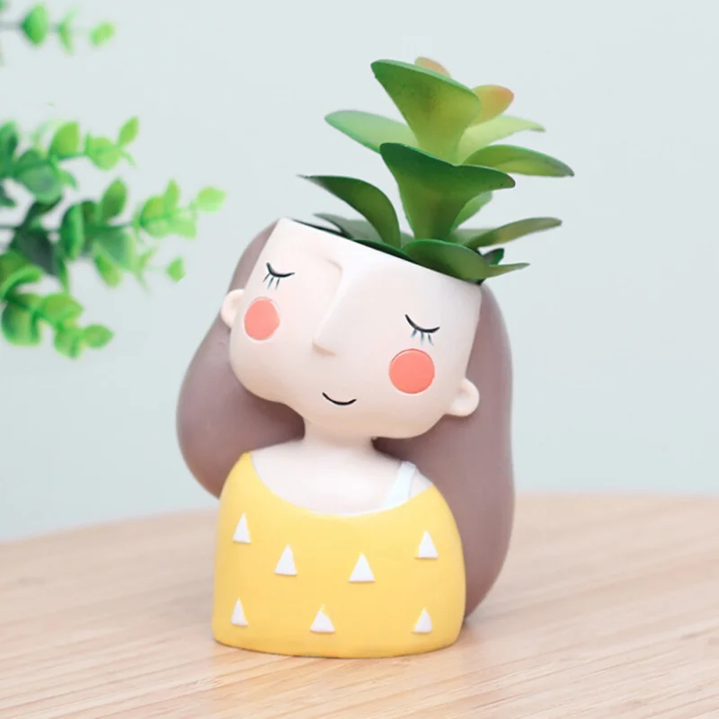 

New Flower Girl Planter European Style Succulent Plants Planter Pot Mini Bonsai Cactus Flower Pot Home Decor Craft