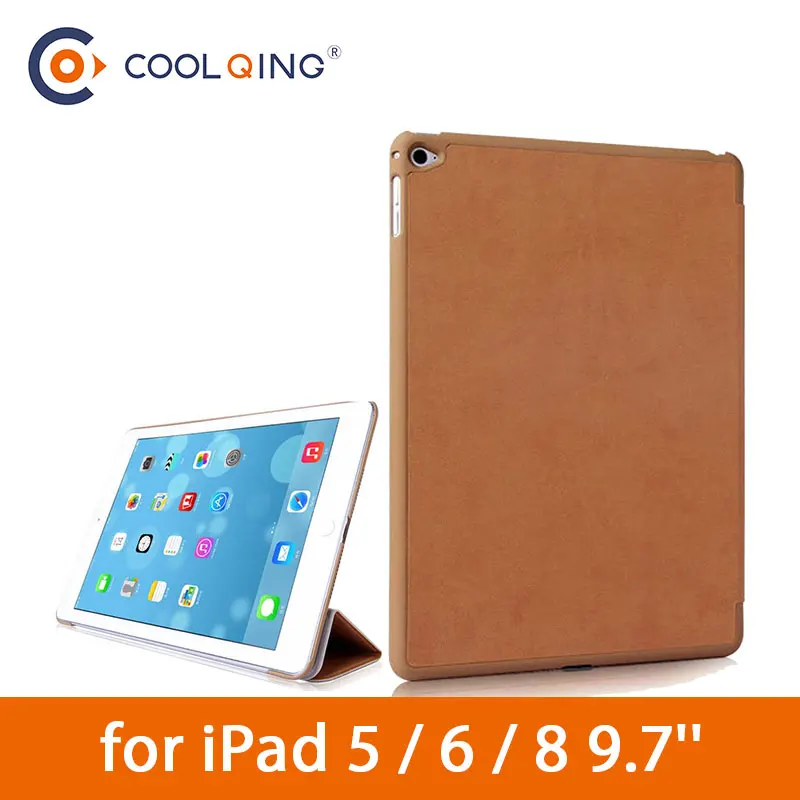 

Deerskin Grain Tablets Case For iPad 568 9.7'' Smart Wake Sleep PU+PC Cases Tri-folded Protective Cover For iPad 9.7 2018 Case