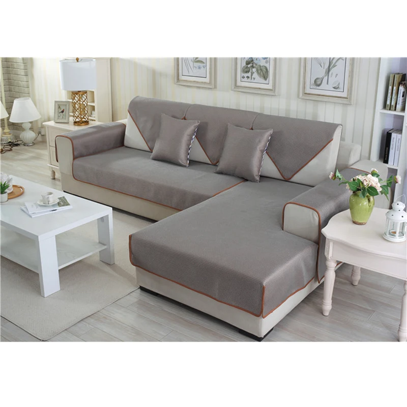 

Summer Cool Breathable Knitted Seats Sofa Cover Non Slip Summer Sleeping Mat Armrest Backrest Towel Cushion Home Decoration