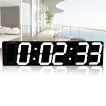 Remote Control Oversize Led Wall Clock 3D Big Screen Digital Timer 6 Digits Stopwatch Countdown Alarm