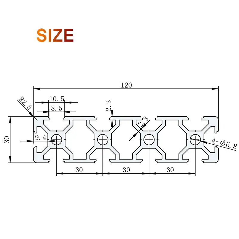 US $113.05 30120 Aluminium Profile EN European Standard Brackets DIY Workbench AL Aluminum Extrusion Shape CNC 3D DIY Printer Parts CE ISO
