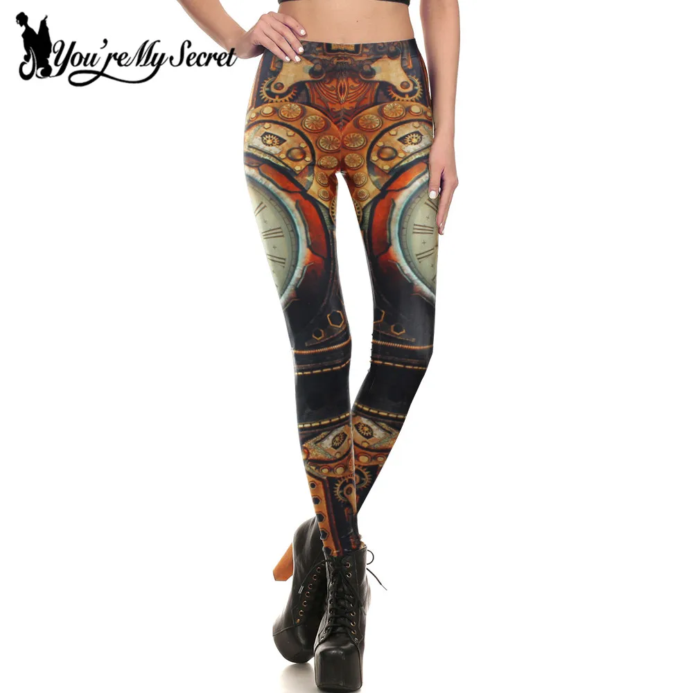 [You're My Secret] Steampunk Leggings Women Mechanical Screw Retro