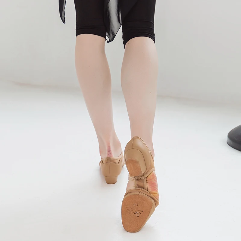 Sansha   New Arrival Adult Slip-on Jazz Shoes Superior Cow Leather Upper Women Girls Modern Salsa Jazz Dance Shoes  TE17118 2
