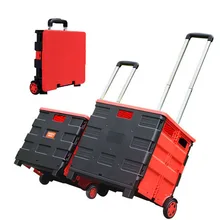 Практичная складная корзина для хранения с колесами портативная тележка для шоппинга складная коробка для хранения мелочей Чехол-органайзер для автомобиля