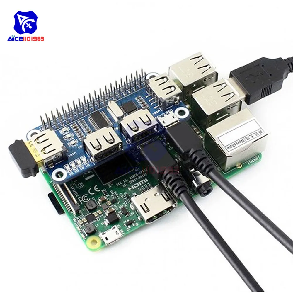 4 портовый usb хаб HAT USB 2 0 1 микро для Raspberry Pi Zero/W A + B 3 модели последовательная