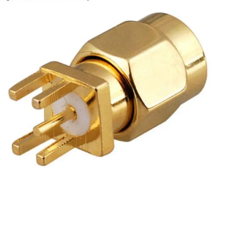 

2PCS RF SMA Plug Male End Launch 0.062" PCB Mount Solder Coaxial Connector