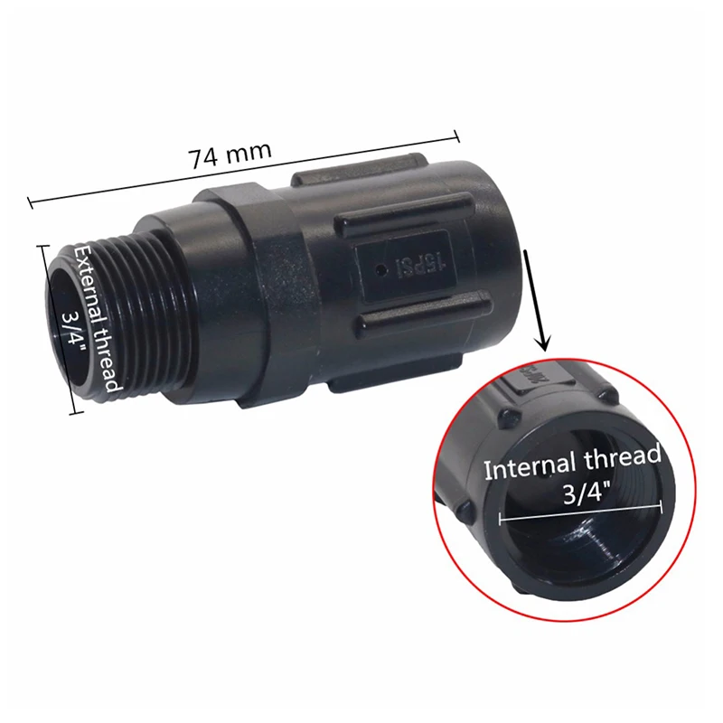 15PSI-45PSI Preset Pressure Regulators with 3/4" BSP Thread Reduces Incoming Water Pressure For Garden Drip System 1Pc