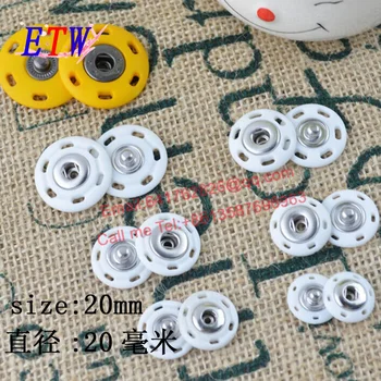 

wholesaler 50 Sets Size 20MM Black Plastic with Copper metal Snap Buttons For Clother Bag Free Shipping