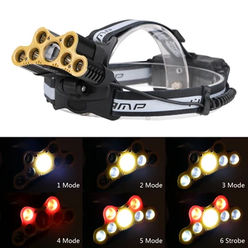 

5000LM Rechargeable 7*T6 LED+2*Red LED Headlamp Headlight Head Lamp Light Flashlight Torch Lantern for Fishing Camping+USB Cable