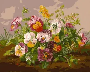 

pansies frame diy painting by numbers kits coloring paint on canvas hand painted oil painting home decor for 40x50cm