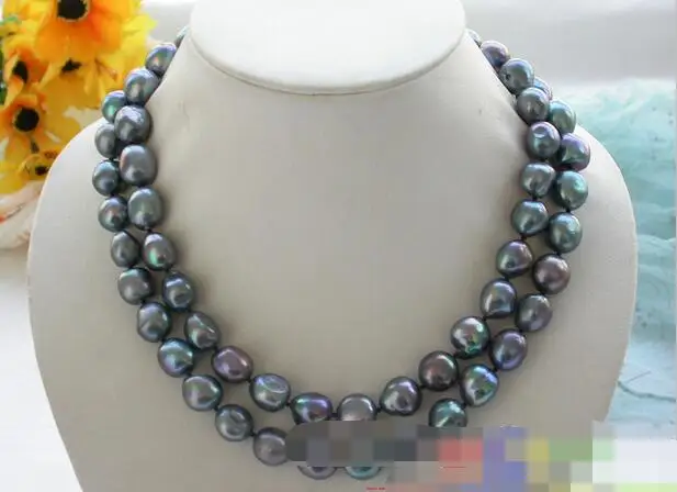 

song voge gem nanJ2259 baroque peacock black freshwater PEARL NECKLACE