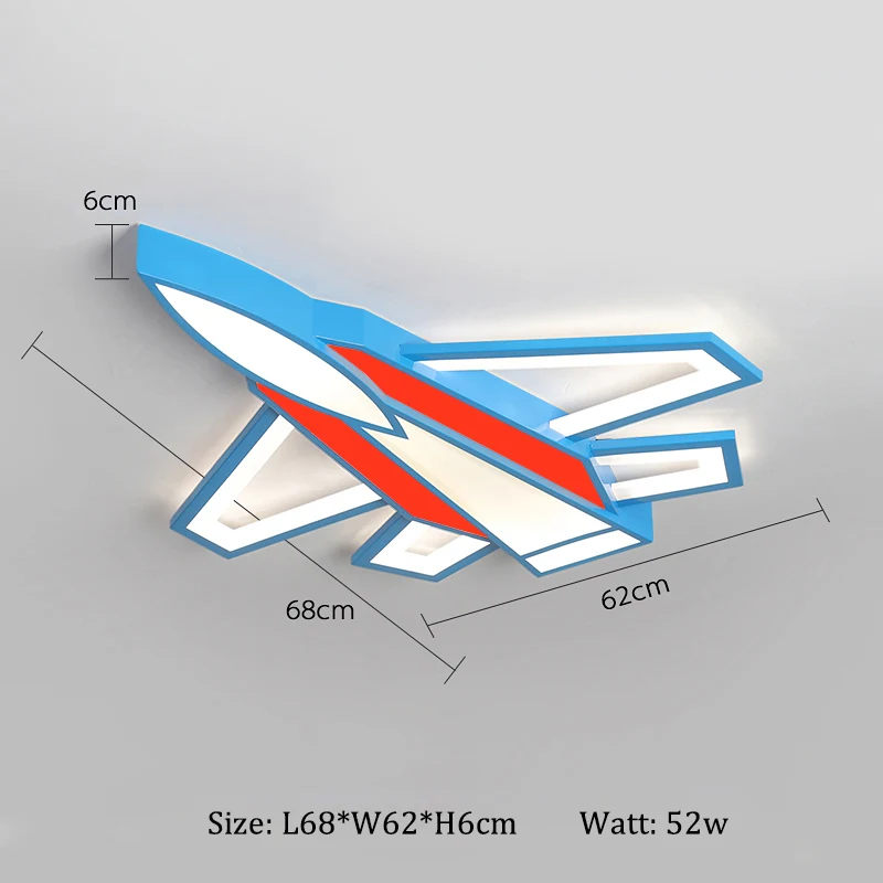 Потолочные светильники, современный стиль, светодиодный потолочный светильник для детской комнаты, детская комната, детская комната, дистанционное управление, осветительные приборы - Цвет корпуса: Red-68x62cm