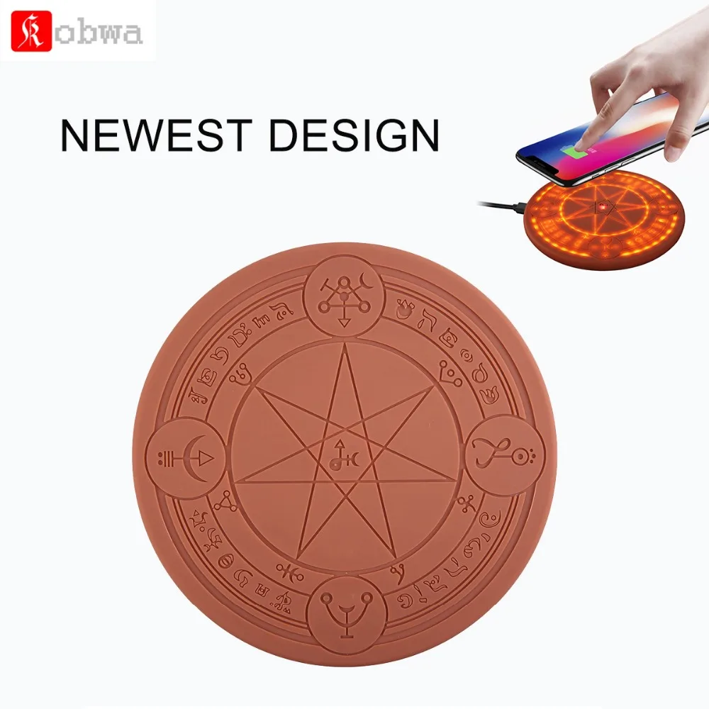 

Newest Design Glowing Magic Array Wireless Charger Universal 5W 10W Qi Fast Charger Change pad for iPhone Samsung Huawei Xiaomi