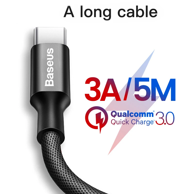 5M Type C длинный кабель обновление USB поддержка быстрой зарядки для Samsung galaxy note 9 s9 s10