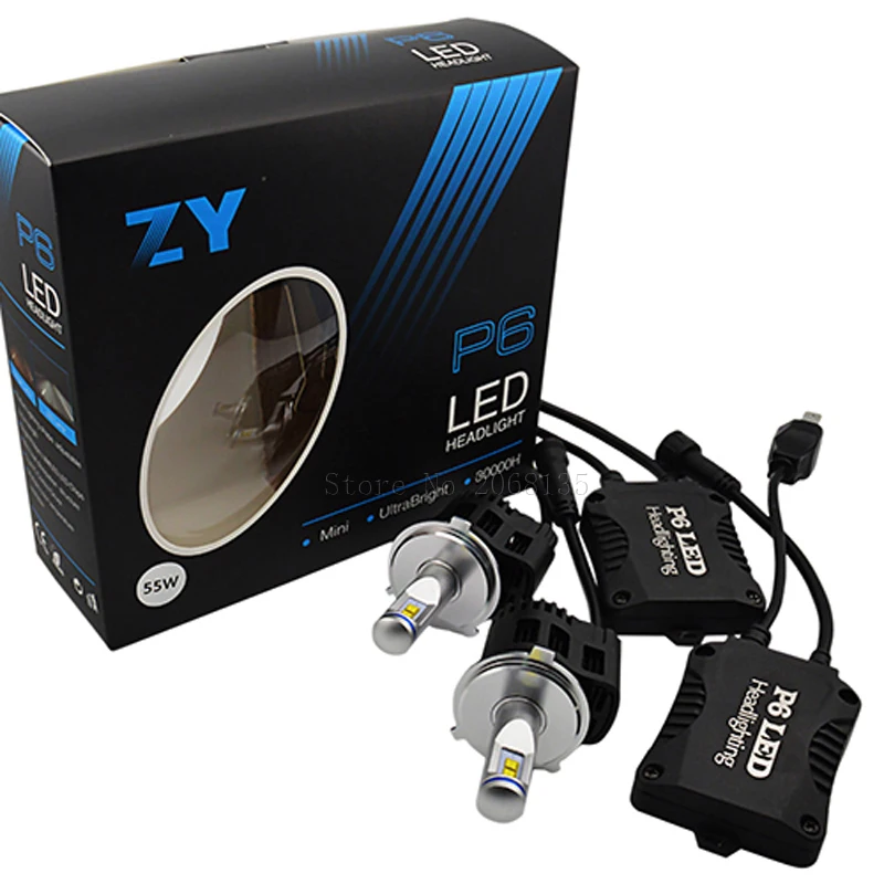 2PCS High quality NEW ZY P6 110W 10400LM LED Headlight Kit Conversion Canbus Bulbs H4 H7 H11 9005 9006 H13 D2 D1 HB3 9004 9007