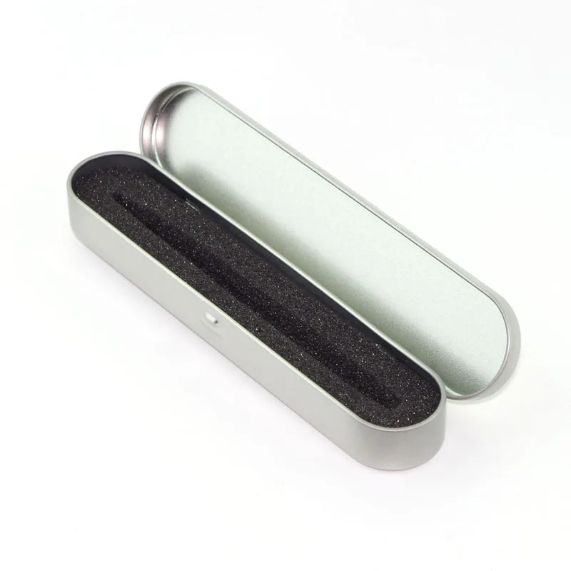 

Mini Single Pen Metal Storage Box Silver Blank DIY Gift Case