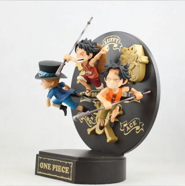 

15cm Anime One Piece Luffy+Sabo+ Ace PVC Action Figure Collection Model Toy Decoeation For House