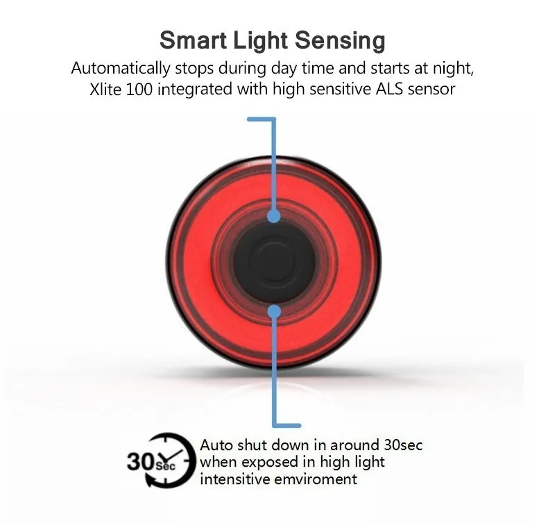 Discount XLITE100 Bicycle Light Flashlight For Bike Rear Light Auto Start/Stop Brake Sense IPx6 Waterproof LED Charging Cycling Taillight 6