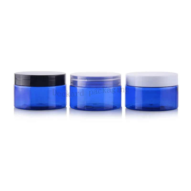 

50pcs 100ml blue pet Jar Screw Caps , 100g blue Empty Mask Cream Plastic Container Lid , Cosmetic Cream Pot Bottles