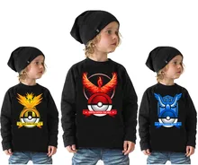 New Pokemon Go New Design 2016 Spring and Autumn Children T Shirts Hot Sale Boy Clothes Cartoon Print Long-Sleeve T-shirt