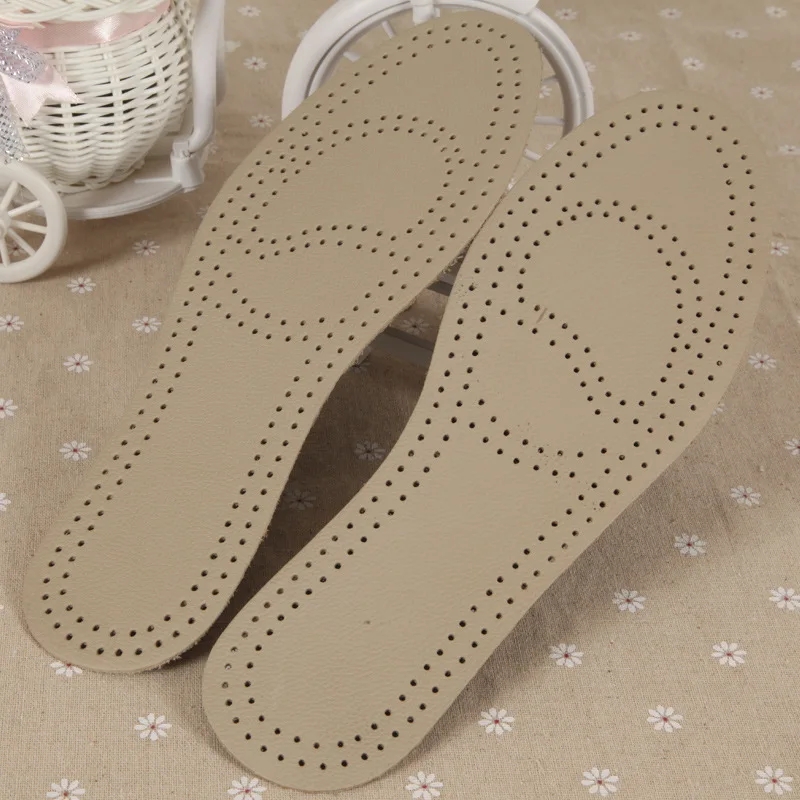 

Ultra Thin Breathable Deodorant Leather Insoles Cowskin Instantly Absorb Sweat Replacement Inner Soles Shoes Insole T1209 Pads