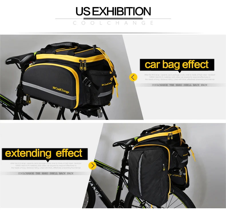Excellent CoolChange Waterproof Bicycle Bag 35L Multifunction Portable Cycling Rear Seat Tail Bag Bike Bag Shoulder Handbag Accessories 39