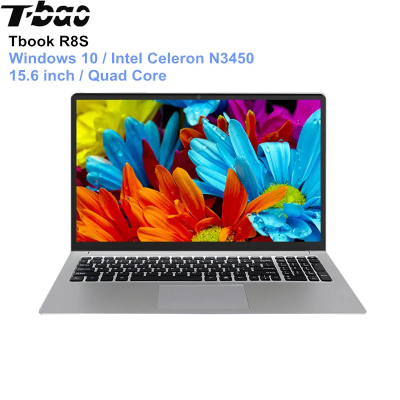 

English Version T-bao Tbook R8S Laptop 15.6'' Windows 10 Intel Celeron N3450 Quad Core PC 1.1GHz 6GB 128GB HDMI Notebook