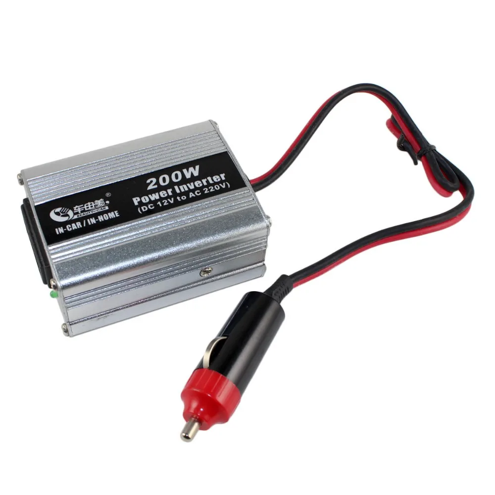 CAR 200W DC 12V to AC 220V Car Power Inverter Get2016in Car Inverters