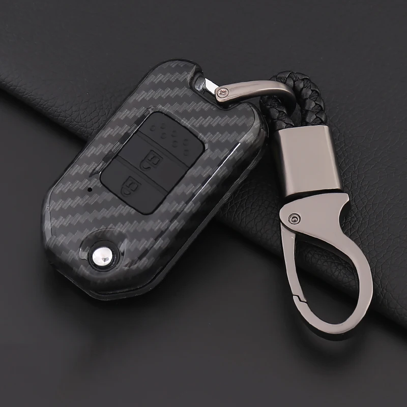 Car Smart Key Case Cover For Honda Civic 2017 2018 Accord Fit Jazz XRV CRV Carbon Fiber Chain Ring Shell Holder Accessories | Автомобили и