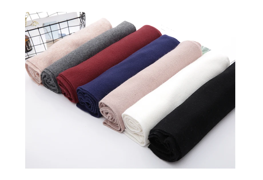 Women Scarf Wool Knitting Warm Scarves Winter Long Shawl Cashmere Autumn 2018 New Brand Solid Thicken Shawl Cachecol For Female (4)