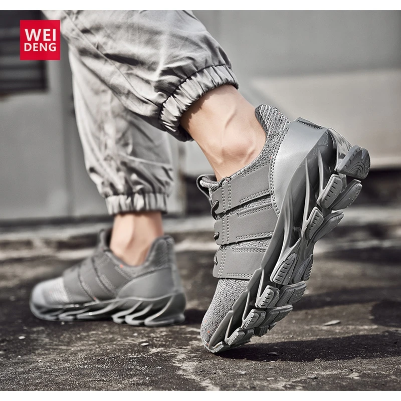 WeiDeng/мужские лопасти, волнистые носки для бега, для отдыха, баскетбола, из сетчатого материала, повседневная, на шнуровке, дышащая, модная обувь, высокое качество, большие размеры