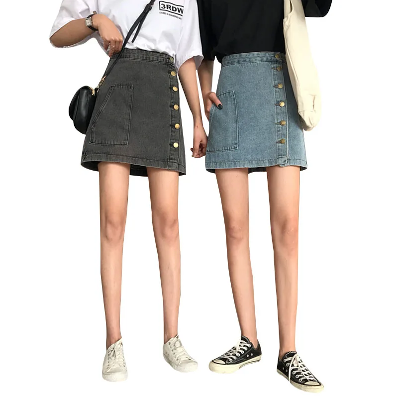 2 цвета Mihoshop Ulzzang Корейская женская модная одежда летняя простая джинсовая юбка с