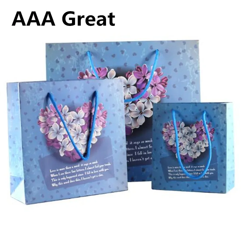 

AAA Great 2Pcs/Lot Gift Bags Handles Bag For Clothes Storage Bags Party Supplies Shopping Bag Packaging Wedding Decoration Paper