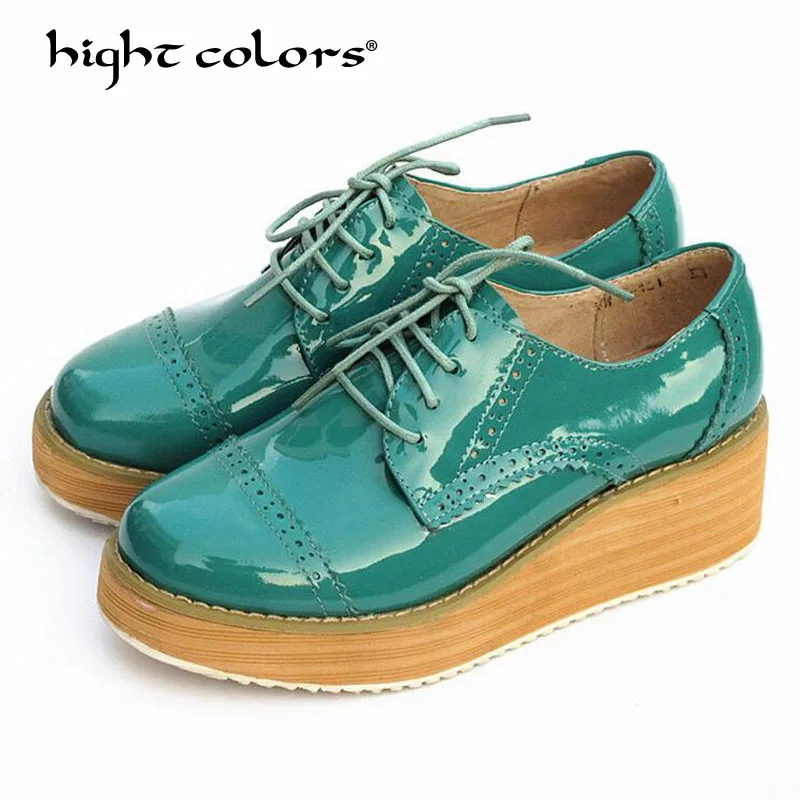 

Genuine leather brogue ladies Gold Silver designer vintage flats shoes handmade flat platform oxford shoes for women 2019